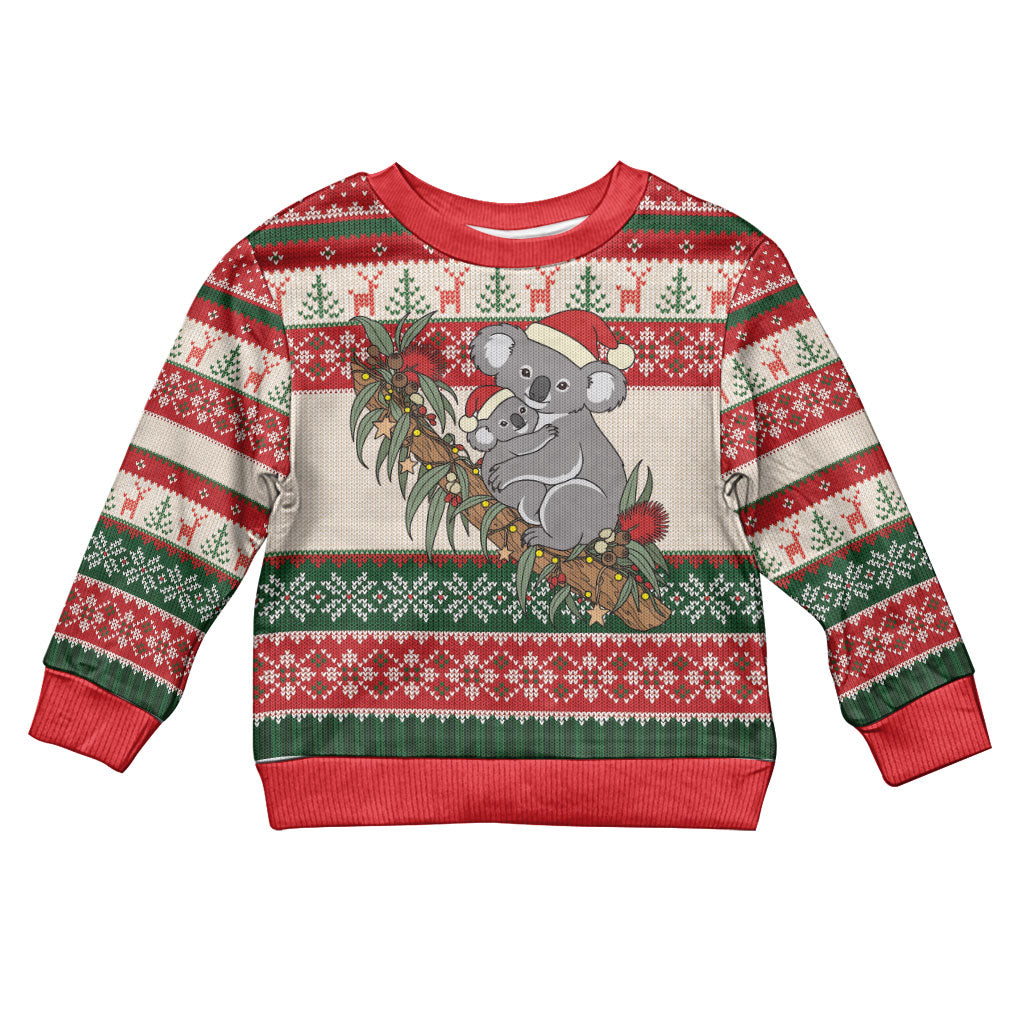 Aussie Koala Mama Christmas Kid Ugly Christmas Sweater Festive Knitted Pattern Inspired