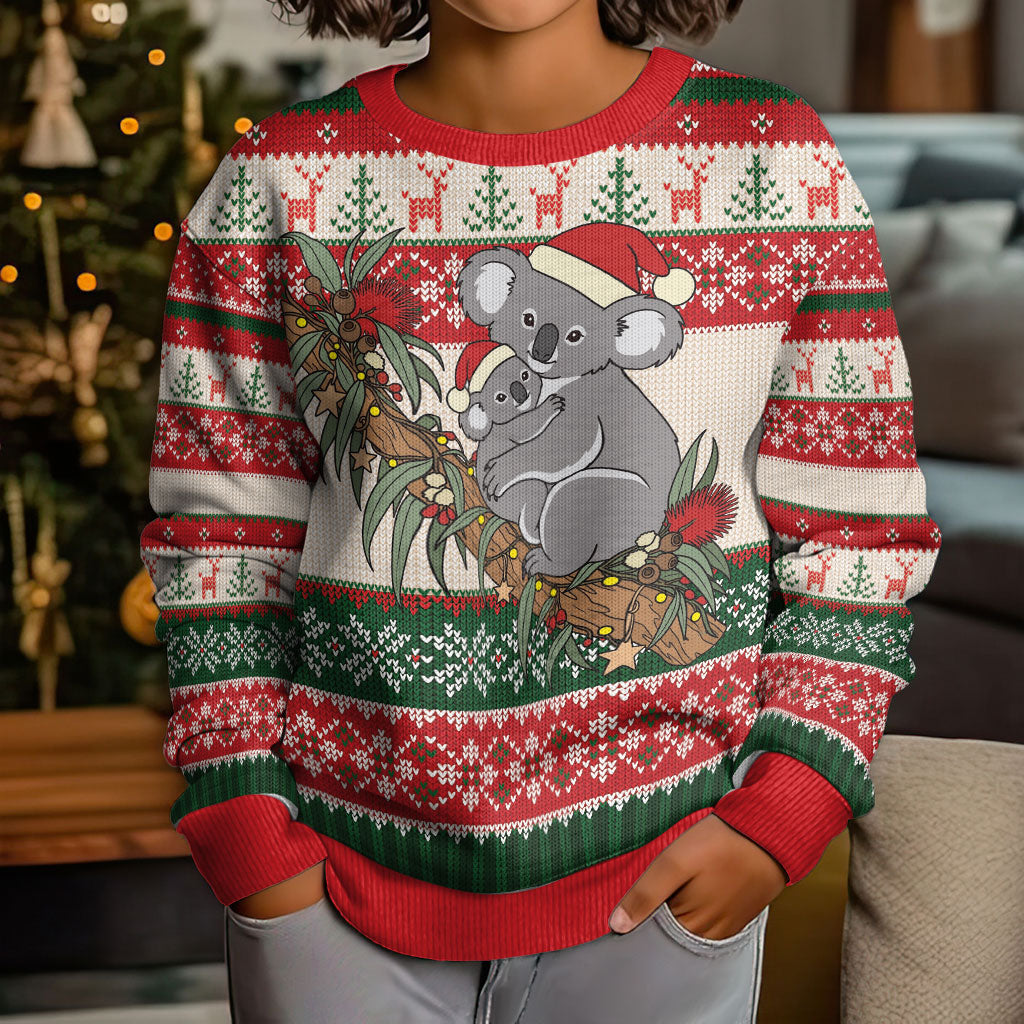 Aussie Koala Mama Christmas Kid Ugly Christmas Sweater Festive Knitted Pattern Inspired