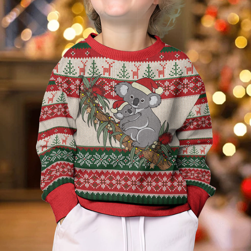 Aussie Koala Mama Christmas Kid Ugly Christmas Sweater Festive Knitted Pattern Inspired