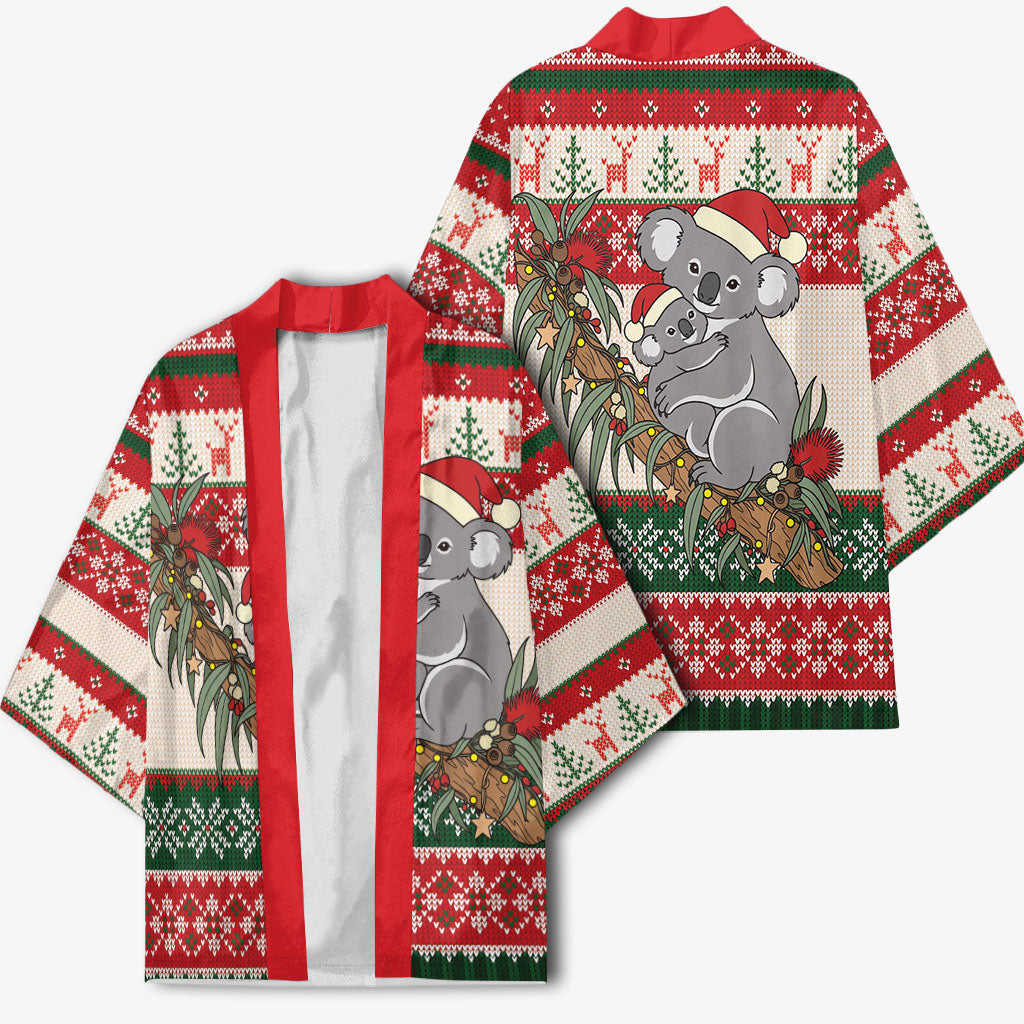 Aussie Koala Mama Christmas Kimono Festive Knitted Pattern Inspired