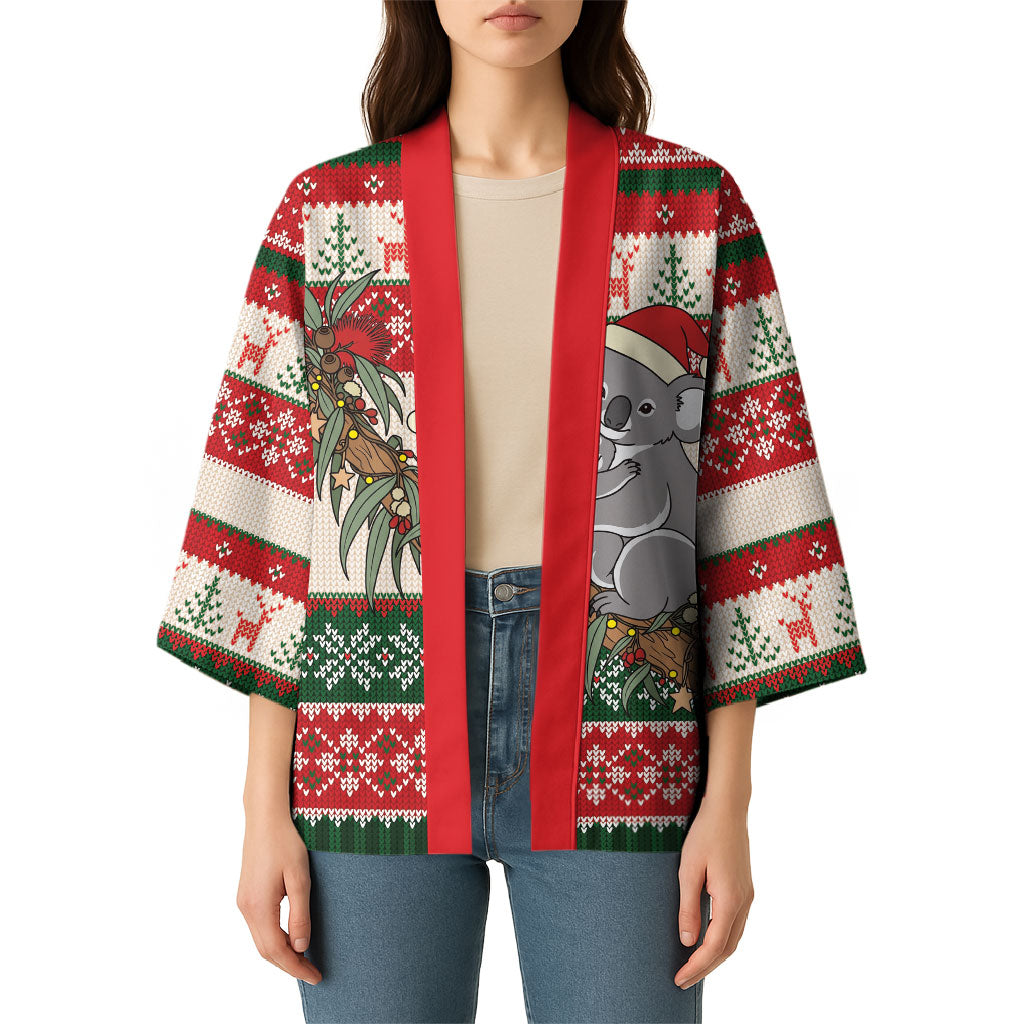 Aussie Koala Mama Christmas Kimono Festive Knitted Pattern Inspired
