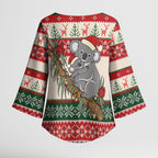 Aussie Koala Mama Christmas Kimono Sleeve Blouse Festive Knitted Pattern Inspired