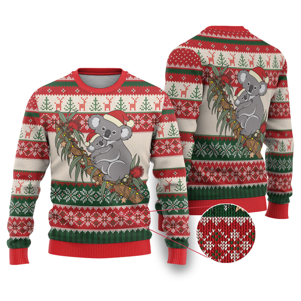 Aussie Koala Mama Christmas Ugly Christmas Sweater Festive Knitted Pattern Inspired