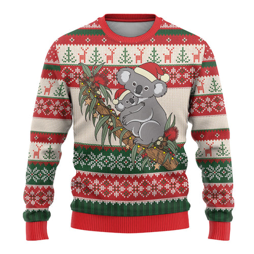 Aussie Koala Mama Christmas Ugly Christmas Sweater Festive Knitted Pattern Inspired