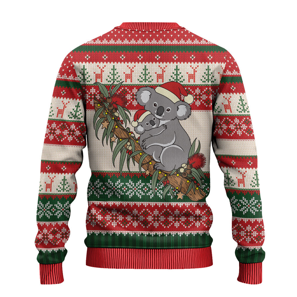 Aussie Koala Mama Christmas Ugly Christmas Sweater Festive Knitted Pattern Inspired