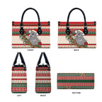 Aussie Koala Mama Christmas Leather Bag Festive Knitted Pattern Inspired