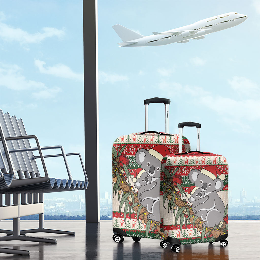 Aussie Koala Mama Christmas Luggage Cover Festive Knitted Pattern Inspired