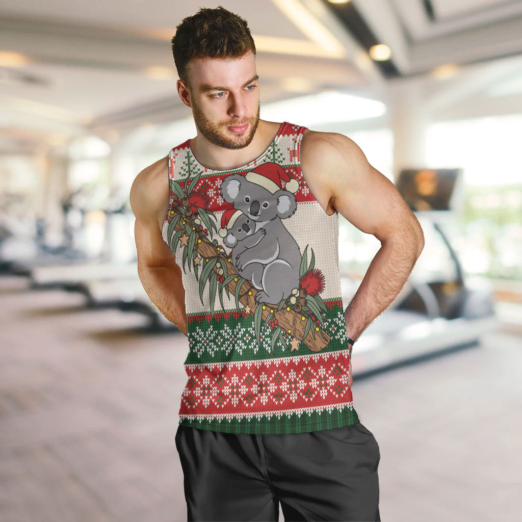 Aussie Koala Mama Christmas Men Tank Top Festive Knitted Pattern Inspired