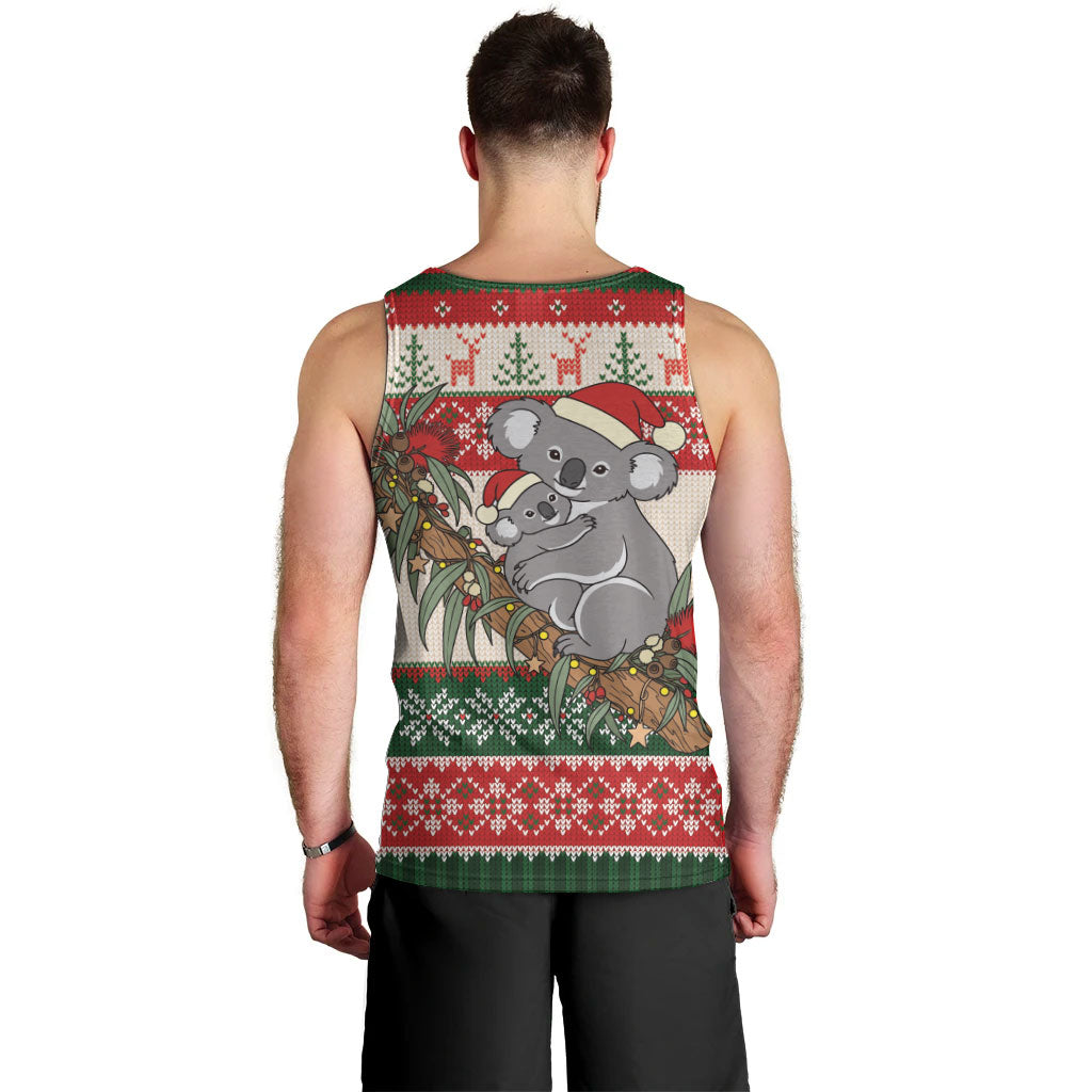 Aussie Koala Mama Christmas Men Tank Top Festive Knitted Pattern Inspired