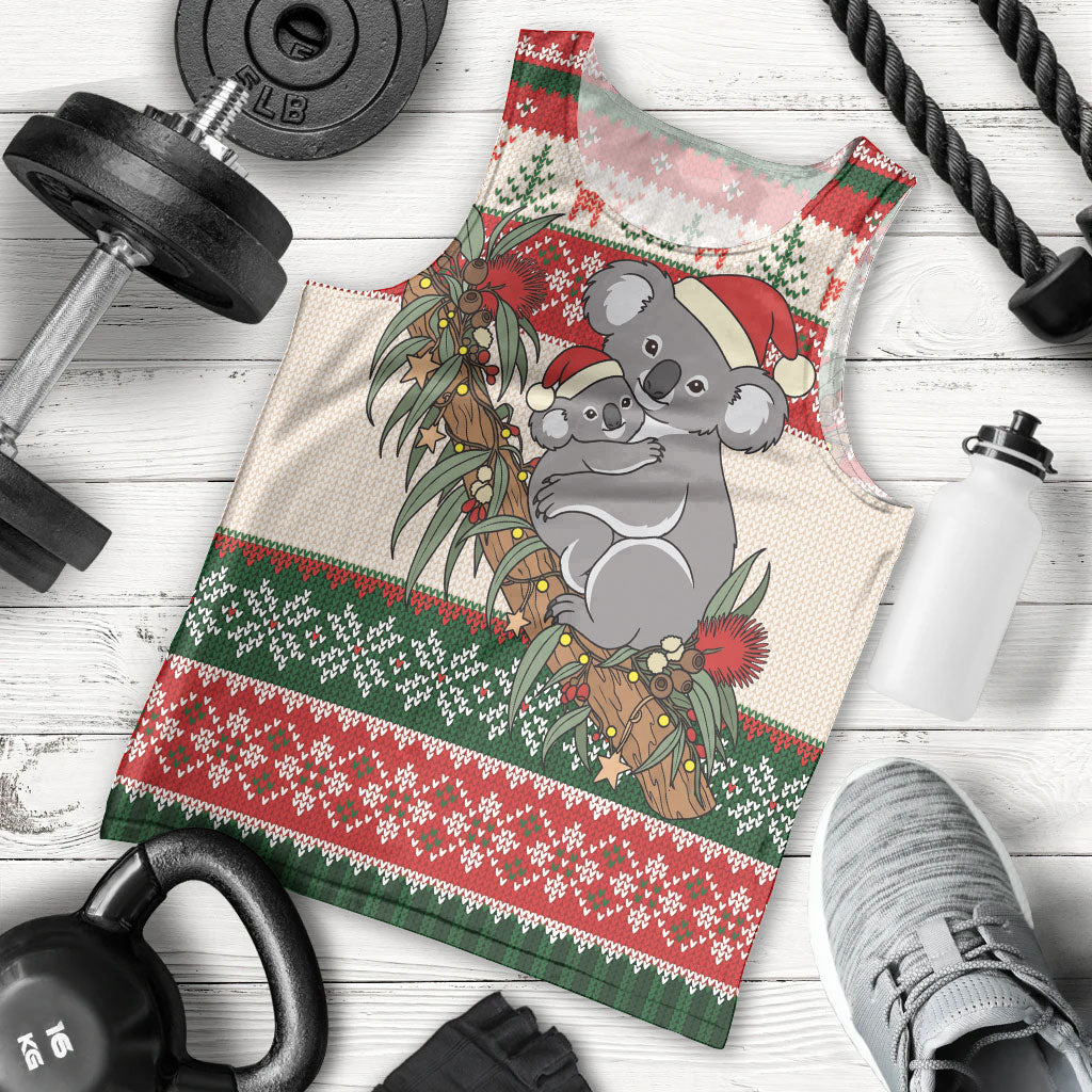 Aussie Koala Mama Christmas Men Tank Top Festive Knitted Pattern Inspired