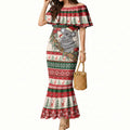 Aussie Koala Mama Christmas Mermaid Dress Festive Knitted Pattern Inspired