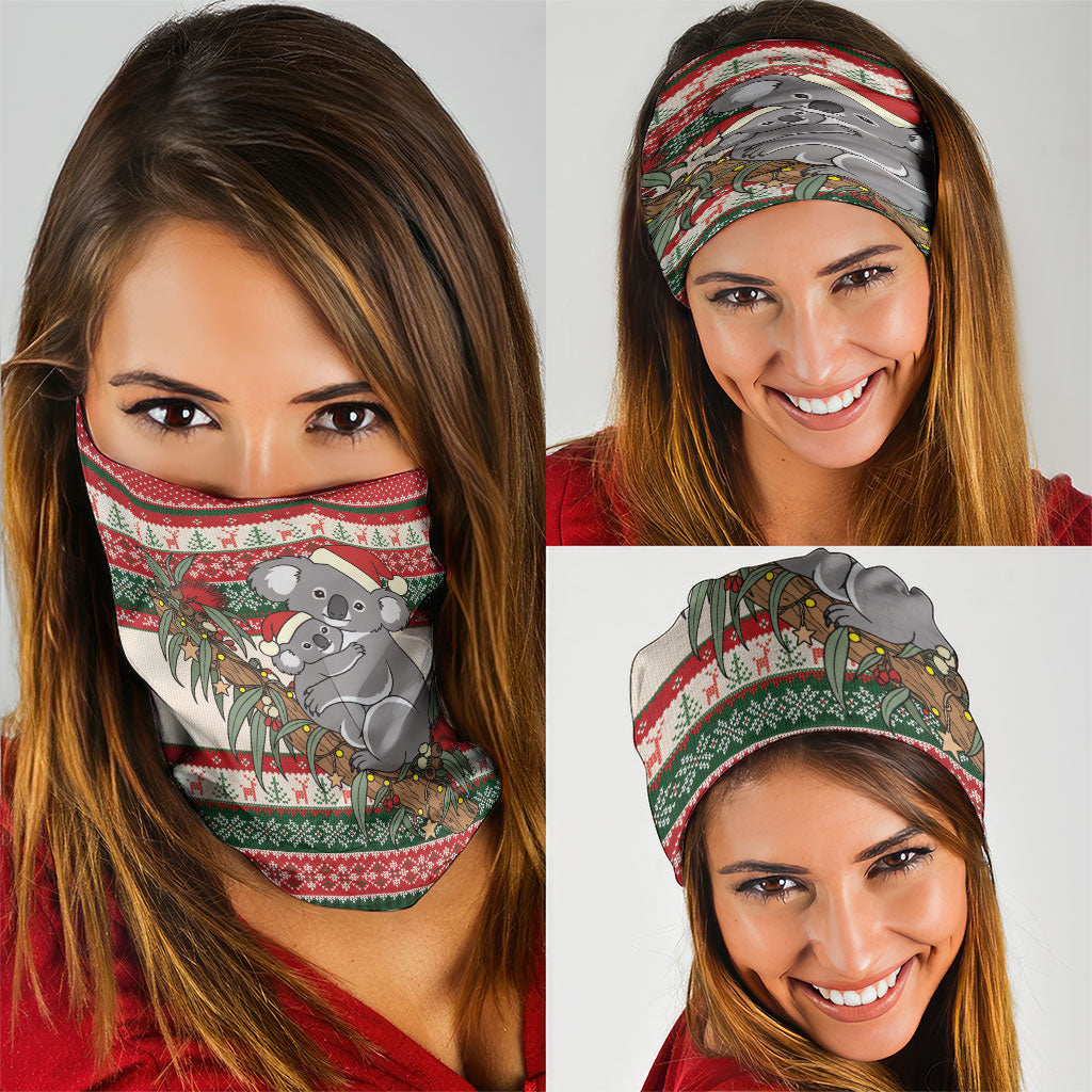 Aussie Koala Mama Christmas Neck Gaiter Festive Knitted Pattern Inspired