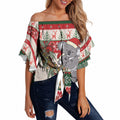 Aussie Koala Mama Christmas Off Shoulder Wrap Waist Top Festive Knitted Pattern Inspired