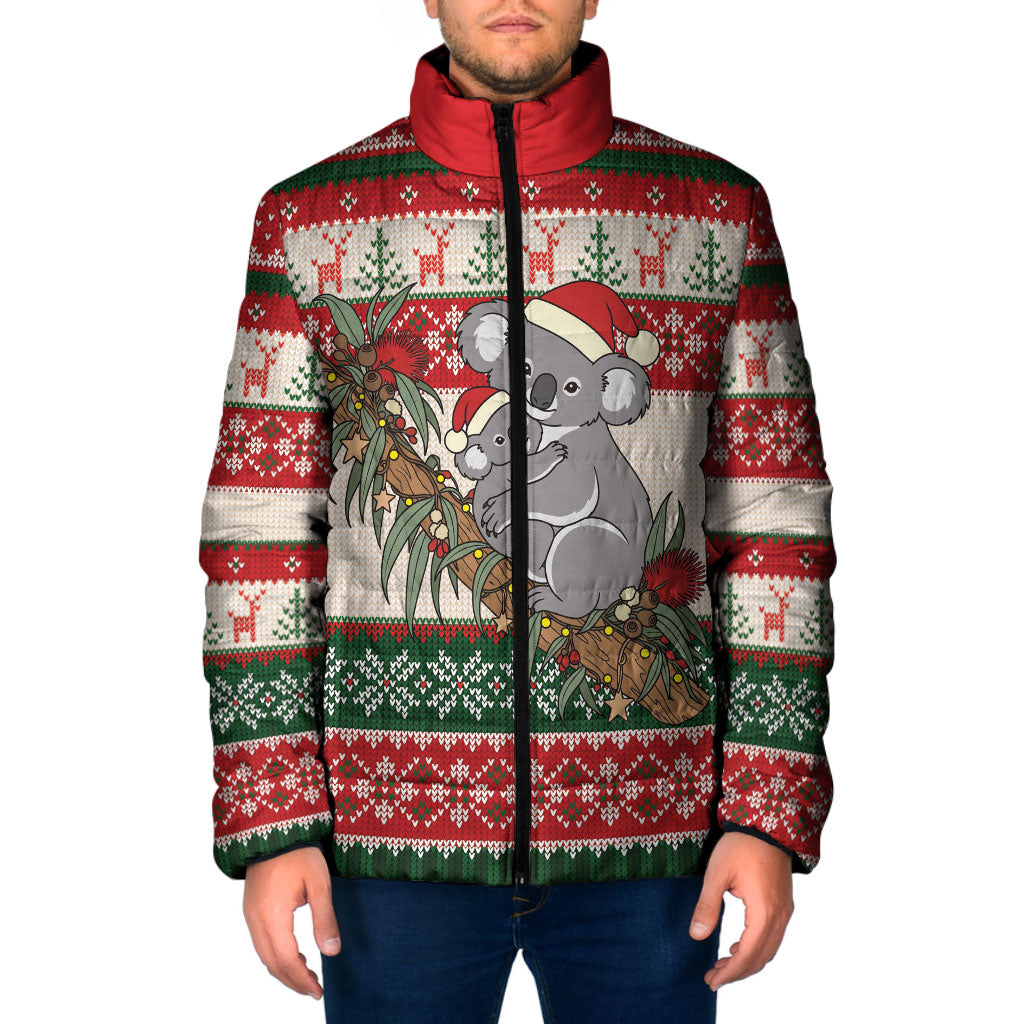 Aussie Koala Mama Christmas Padded Jacket Festive Knitted Pattern Inspired
