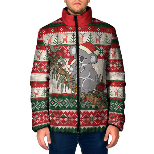 Aussie Koala Mama Christmas Padded Jacket Festive Knitted Pattern Inspired