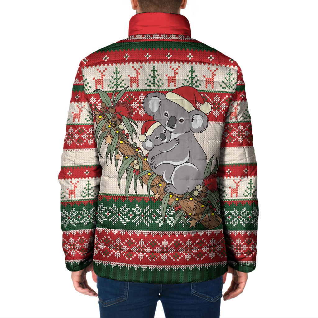 Aussie Koala Mama Christmas Padded Jacket Festive Knitted Pattern Inspired