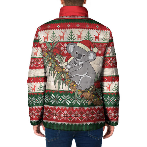 Aussie Koala Mama Christmas Padded Jacket Festive Knitted Pattern Inspired