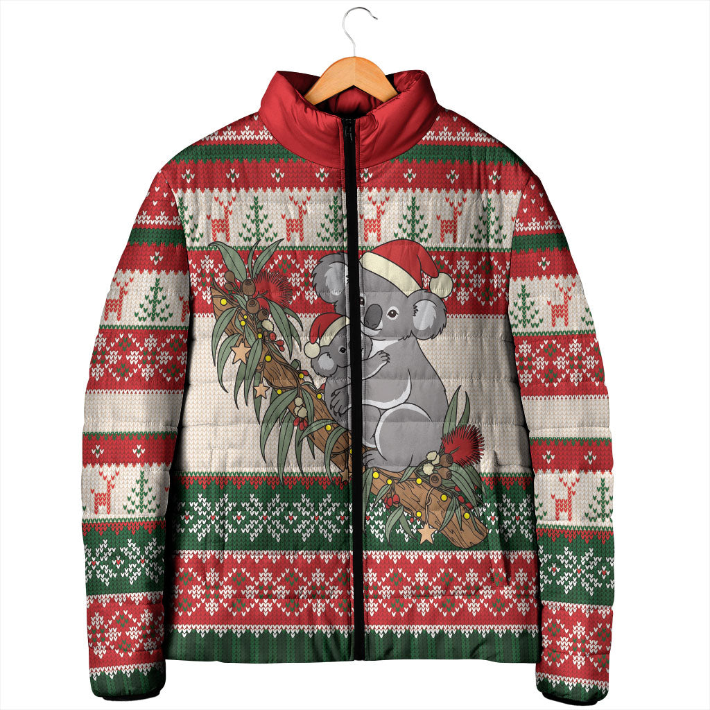 Aussie Koala Mama Christmas Padded Jacket Festive Knitted Pattern Inspired