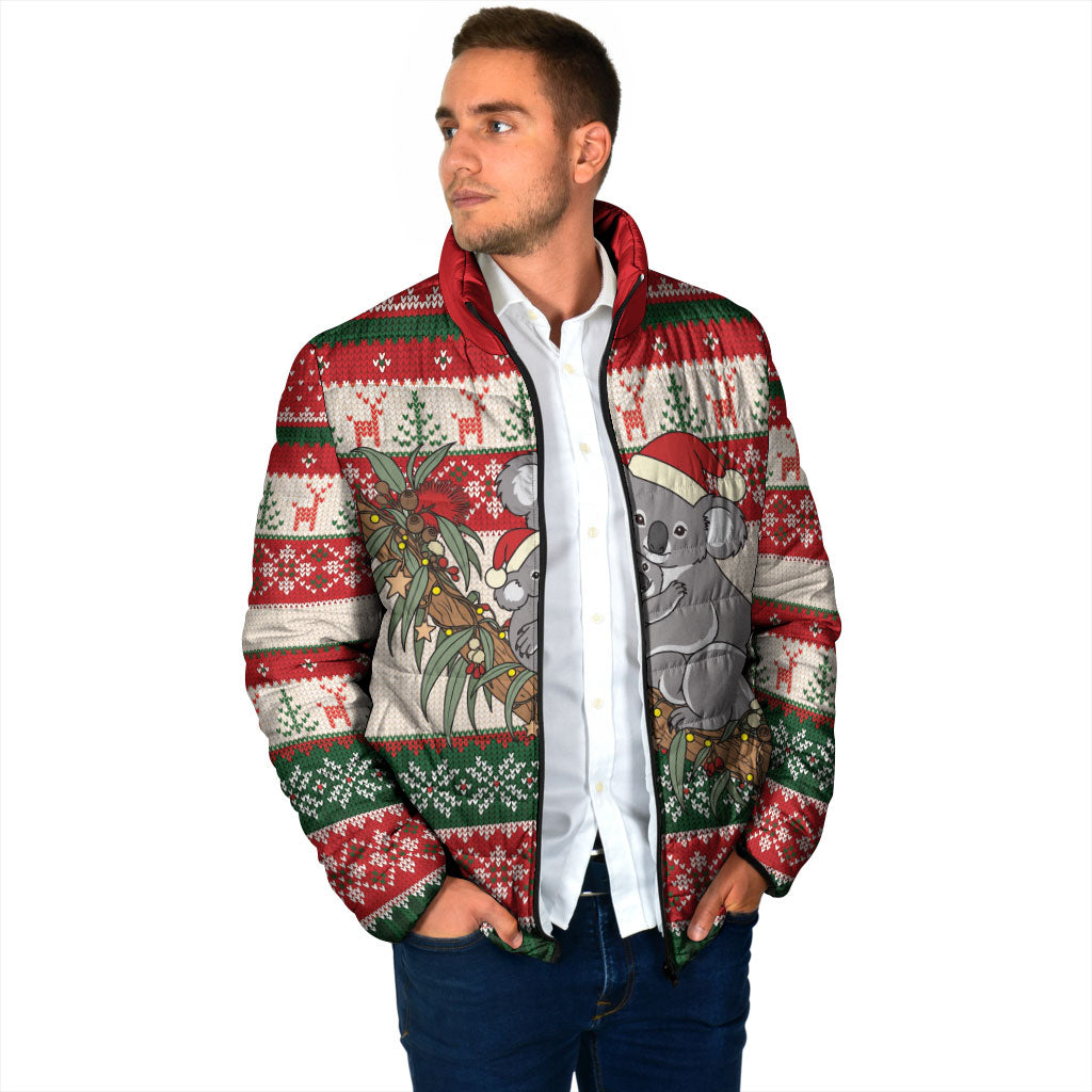 Aussie Koala Mama Christmas Padded Jacket Festive Knitted Pattern Inspired