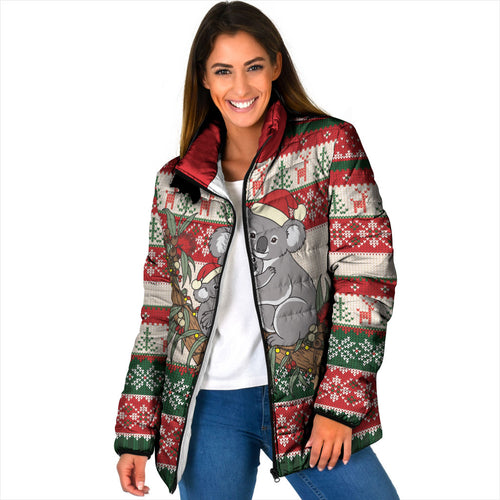 Aussie Koala Mama Christmas Padded Jacket Festive Knitted Pattern Inspired