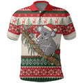 Aussie Koala Mama Christmas Polo Shirt Festive Knitted Pattern Inspired