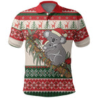 Aussie Koala Mama Christmas Polo Shirt Festive Knitted Pattern Inspired
