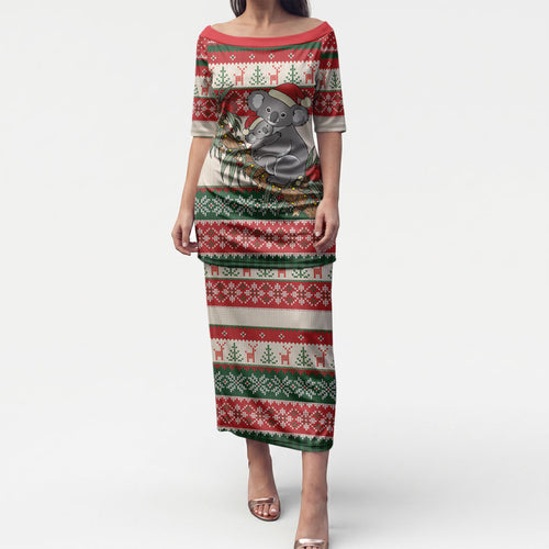 Aussie Koala Mama Christmas Puletasi Festive Knitted Pattern Inspired