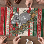 Aussie Koala Mama Christmas Puzzle Festive Knitted Pattern Inspired