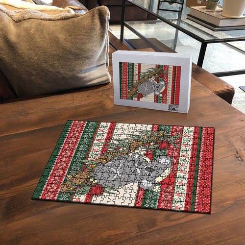 Aussie Koala Mama Christmas Puzzle Festive Knitted Pattern Inspired