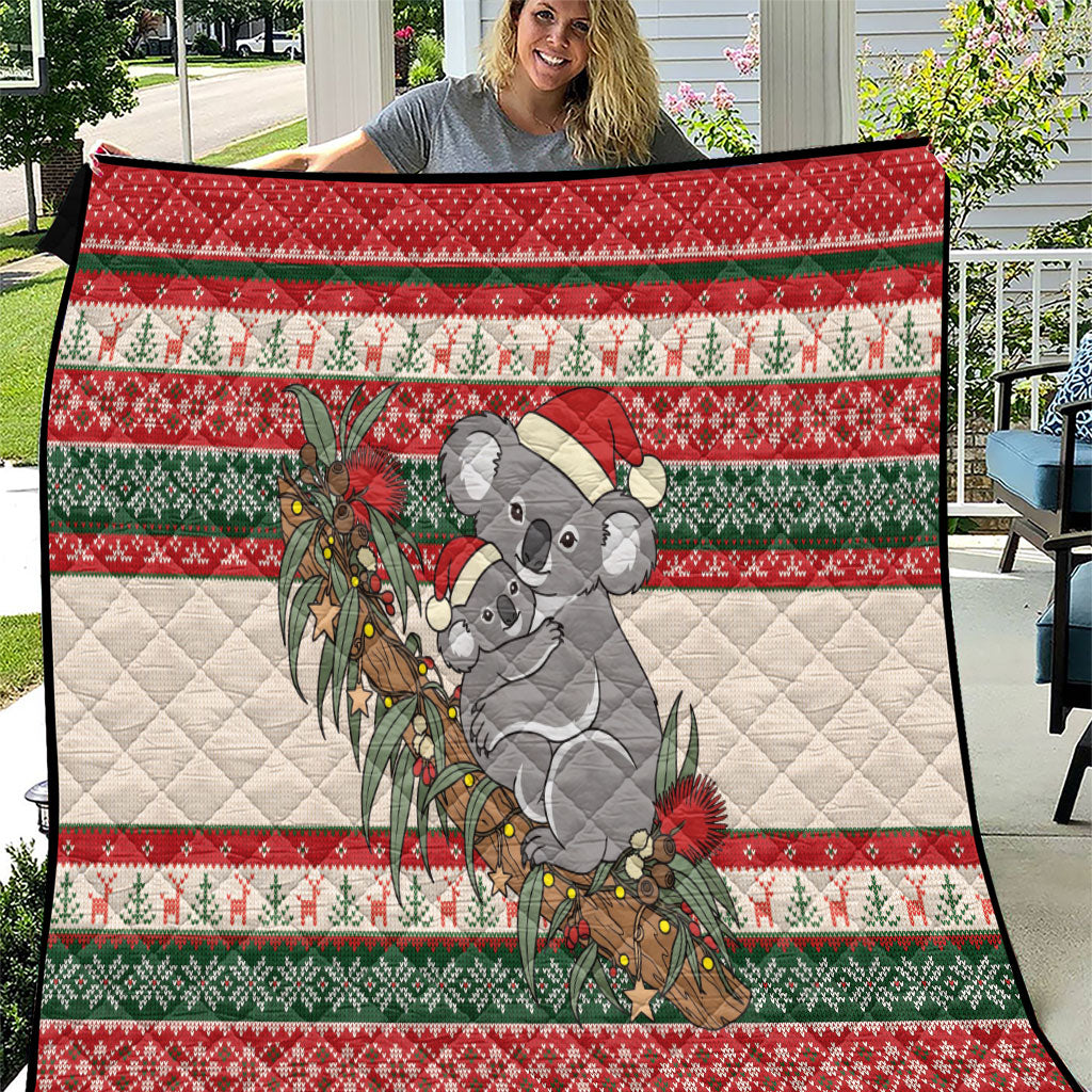Aussie Koala Mama Christmas Quilt Festive Knitted Pattern Inspired