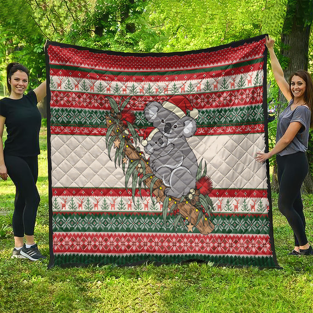 Aussie Koala Mama Christmas Quilt Festive Knitted Pattern Inspired