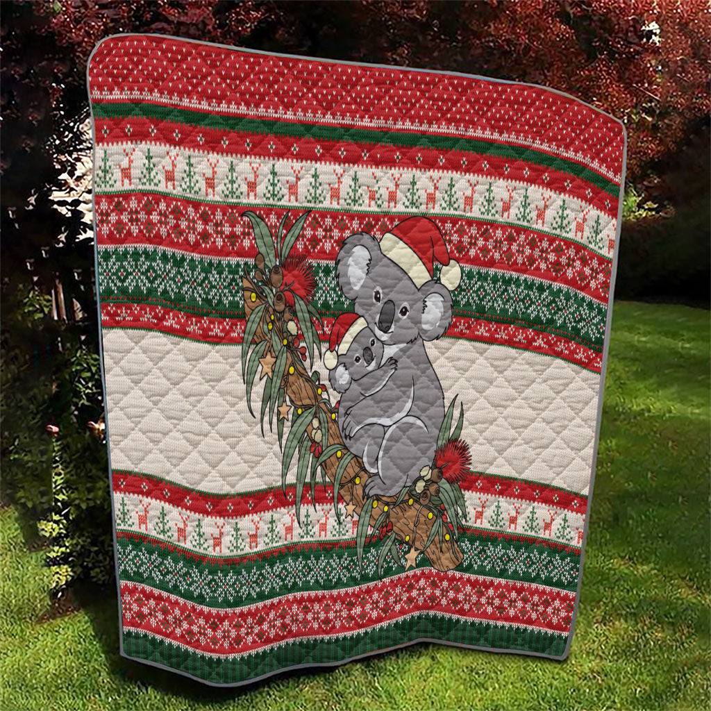 Aussie Koala Mama Christmas Quilt Festive Knitted Pattern Inspired