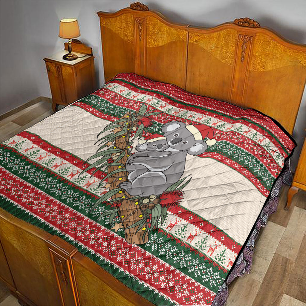 Aussie Koala Mama Christmas Quilt Festive Knitted Pattern Inspired