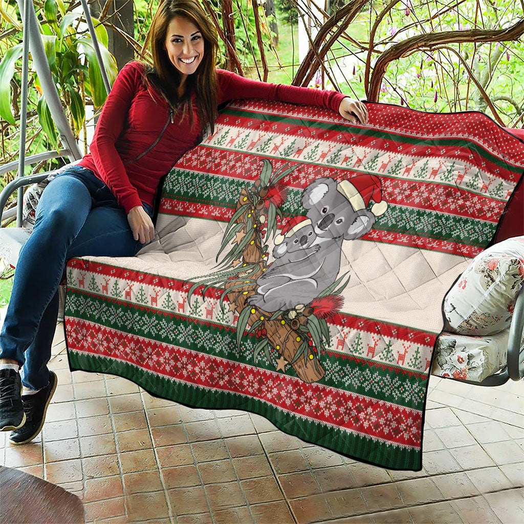 Aussie Koala Mama Christmas Quilt Festive Knitted Pattern Inspired