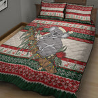 Aussie Koala Mama Christmas Quilt Bed Set Festive Knitted Pattern Inspired