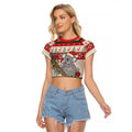 Aussie Koala Mama Christmas Raglan Cropped T Shirt Festive Knitted Pattern Inspired