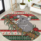 Aussie Koala Mama Christmas Round Carpet Festive Knitted Pattern Inspired