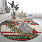 Aussie Koala Mama Christmas Round Carpet Festive Knitted Pattern Inspired