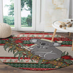 Aussie Koala Mama Christmas Round Carpet Festive Knitted Pattern Inspired