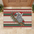 Aussie Koala Mama Christmas Rubber Doormat Festive Knitted Pattern Inspired