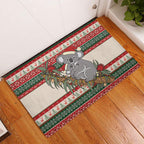 Aussie Koala Mama Christmas Rubber Doormat Festive Knitted Pattern Inspired