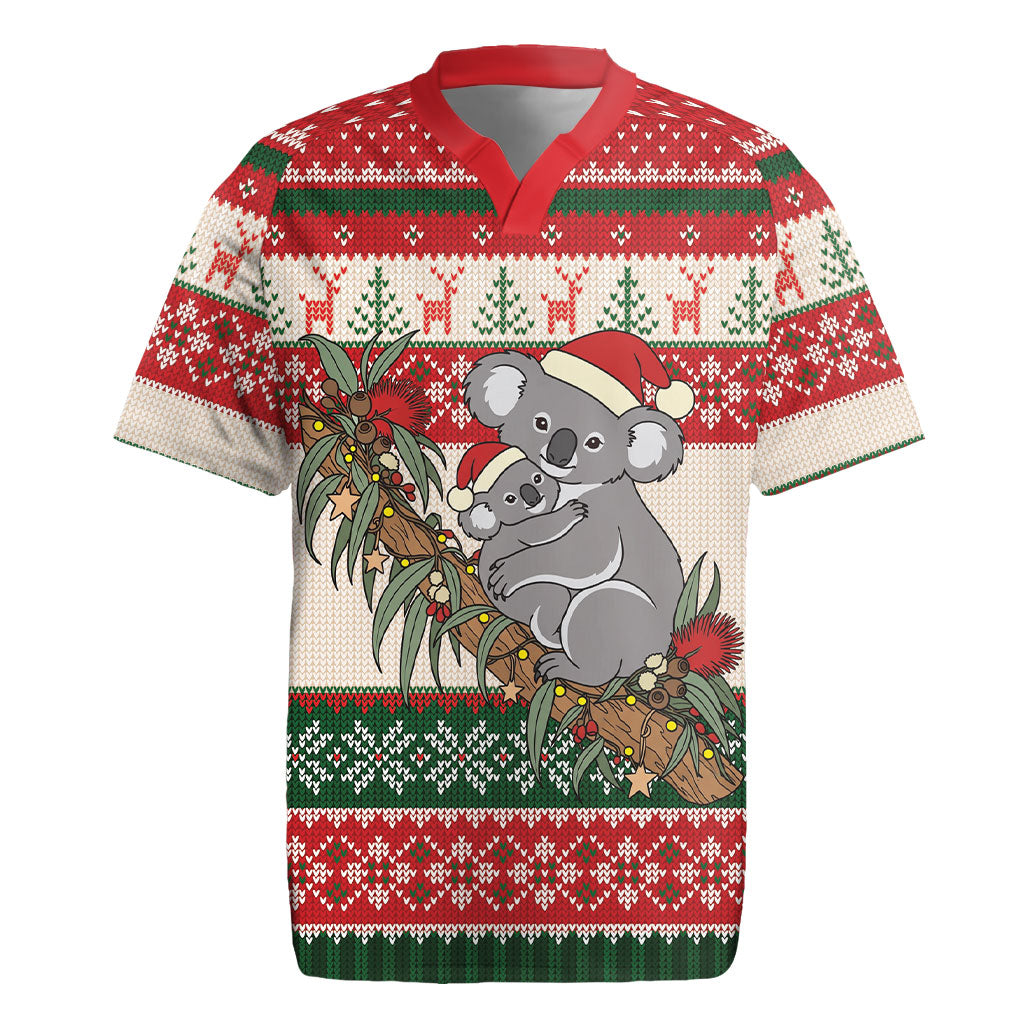 Aussie Koala Mama Christmas Rugby Jersey Festive Knitted Pattern Inspired