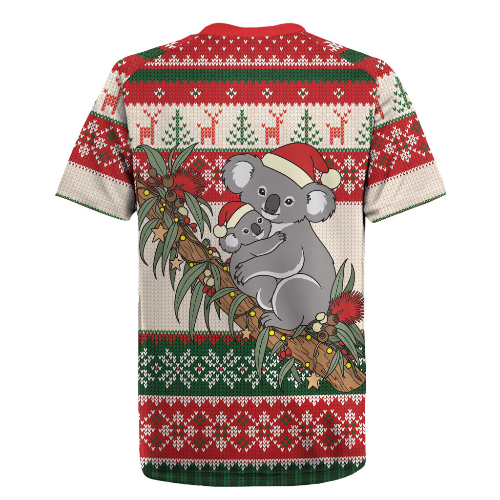 Aussie Koala Mama Christmas Rugby Jersey Festive Knitted Pattern Inspired