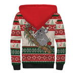 Aussie Koala Mama Christmas Sherpa Hoodie Festive Knitted Pattern Inspired