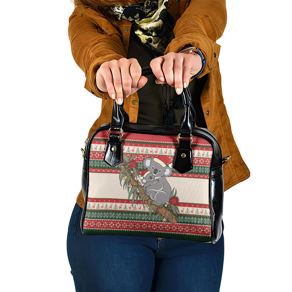 Aussie Koala Mama Christmas Shoulder Handbag Festive Knitted Pattern Inspired