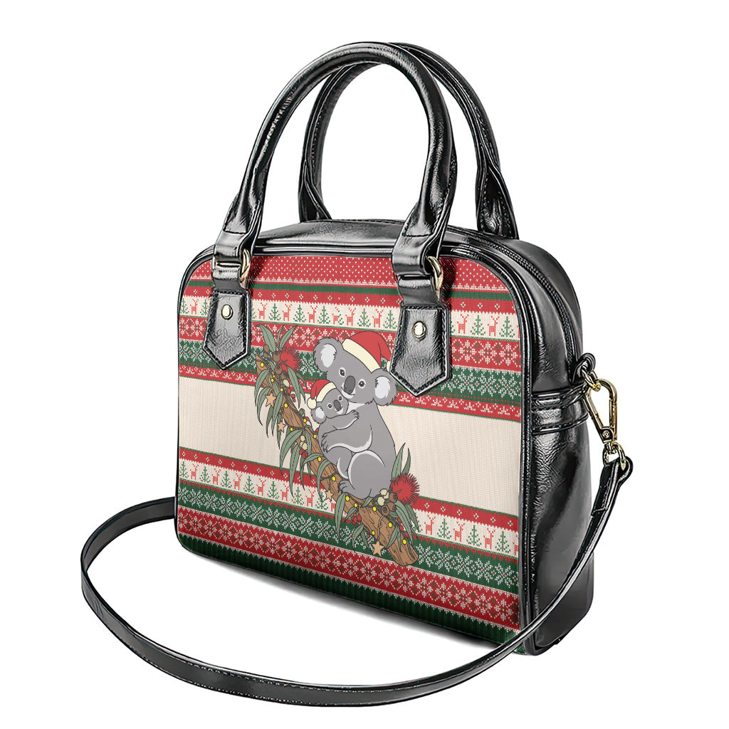 Aussie Koala Mama Christmas Shoulder Handbag Festive Knitted Pattern Inspired