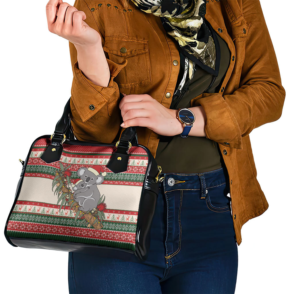 Aussie Koala Mama Christmas Shoulder Handbag Festive Knitted Pattern Inspired