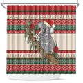 Aussie Koala Mama Christmas Shower Curtain Festive Knitted Pattern Inspired