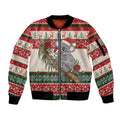 Aussie Koala Mama Christmas Sleeve Zip Bomber Jacket Festive Knitted Pattern Inspired