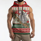 Aussie Koala Mama Christmas Sleeveless Hoodie Festive Knitted Pattern Inspired